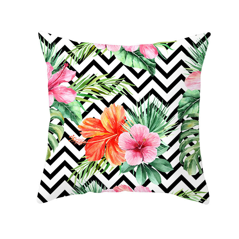 Tropical Pineapple Print Cushion Cover with Hidden Zipper