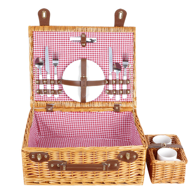 Women's picnic basket with integrated dish set and stylish details Bowlift