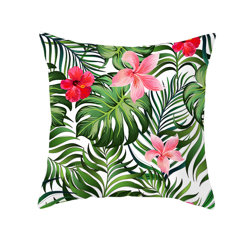 Tropical Pineapple Print Cushion Cover with Hidden Zipper