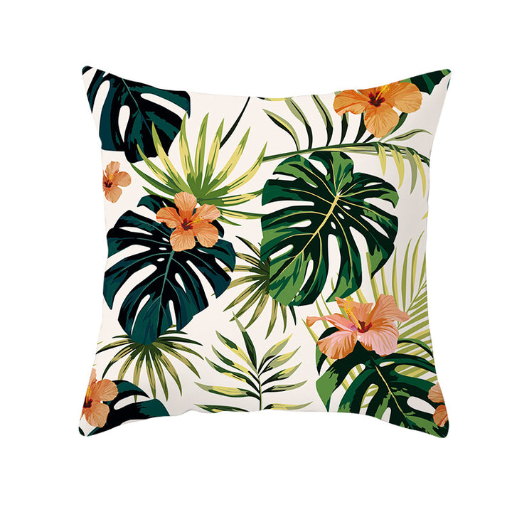 Tropical Pineapple Print Cushion Cover with Hidden Zipper