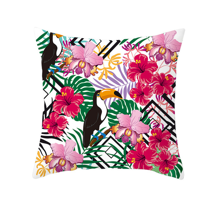 Tropical Pineapple Print Cushion Cover with Hidden Zipper