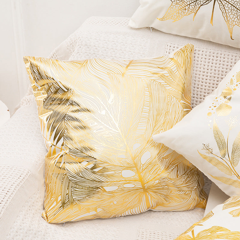 Decorative Square Pillow Cover with Foil Geometric Diamond Print