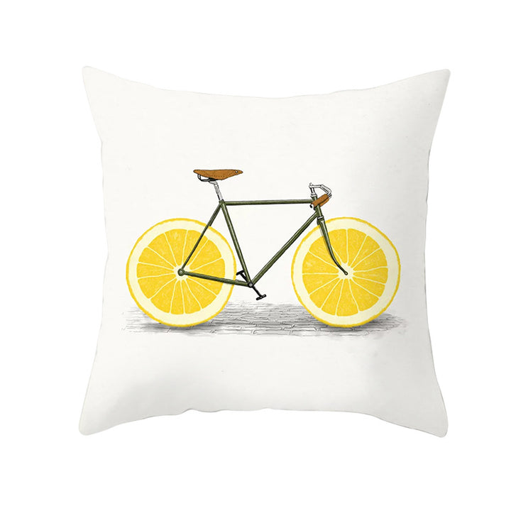 Geometric Interlocking Circle Square Pillow Cover Polyester Linen-Texture with Hidden Zipper