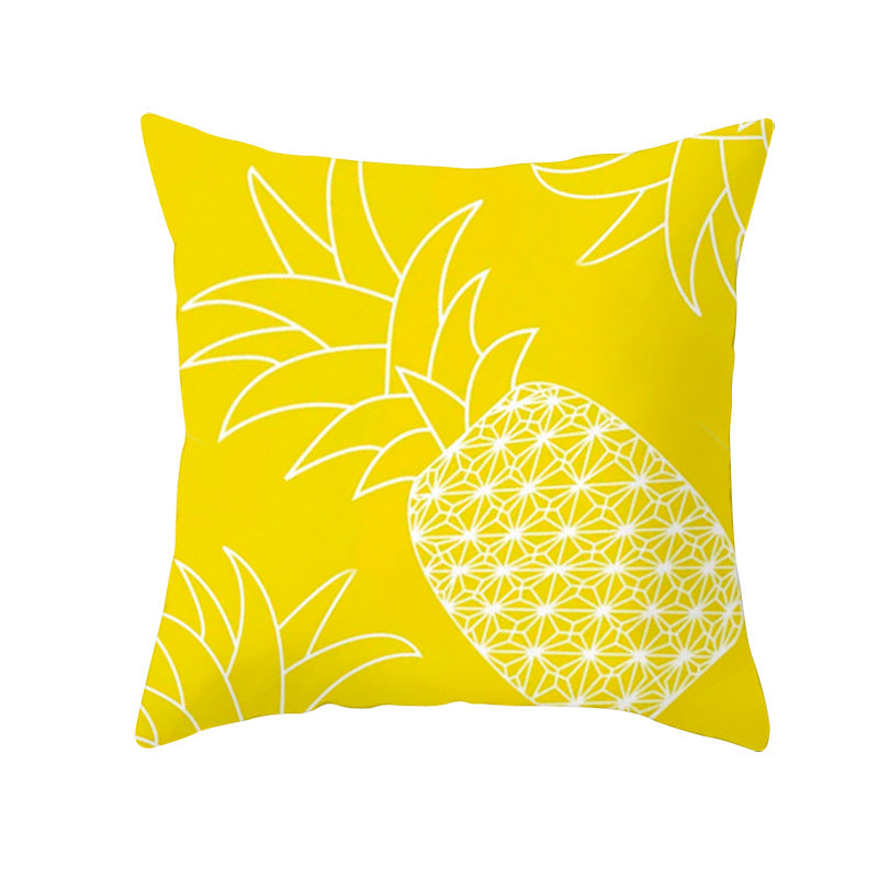 Geometric Interlocking Circle Square Pillow Cover Polyester Linen-Texture with Hidden Zipper