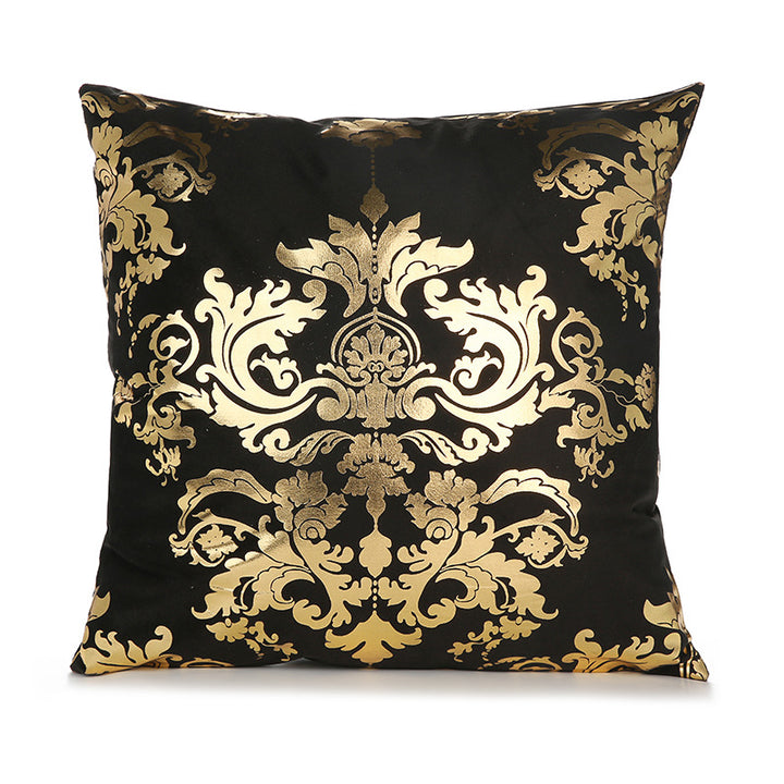 Luxurious Geometric Metallic Accent Throw Pillow Cover