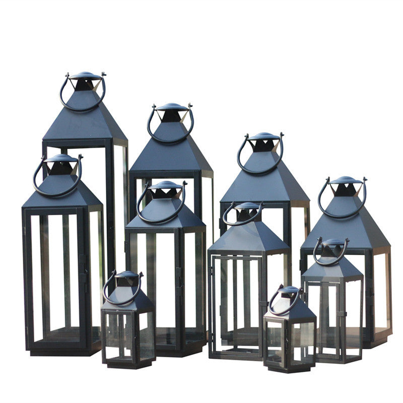 Multi-Size Metal and Glass Lantern Collection Bowlift