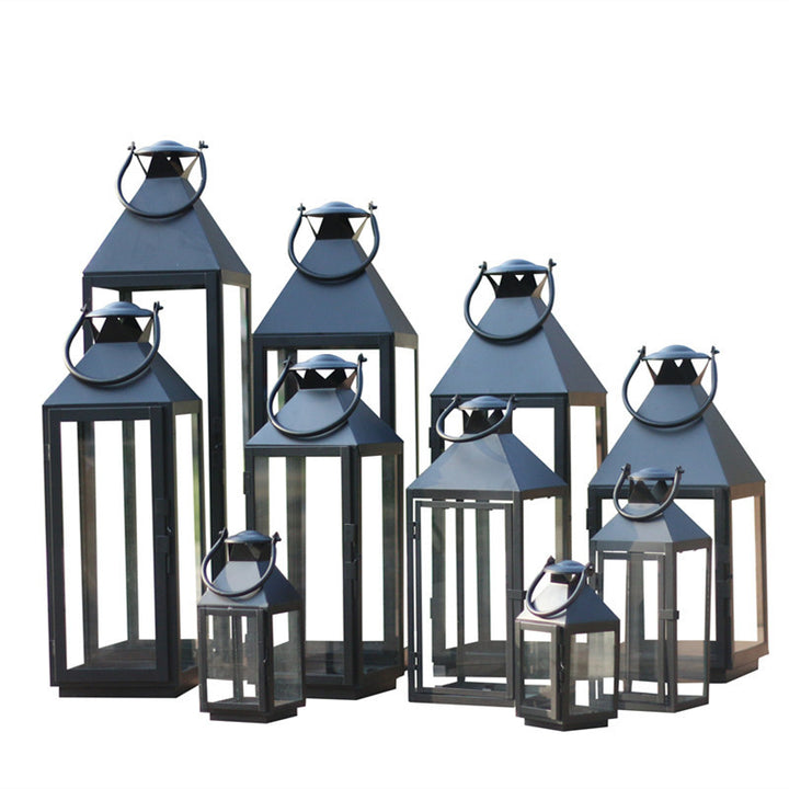 Multi-Size Metal and Glass Lantern Collection Bowlift