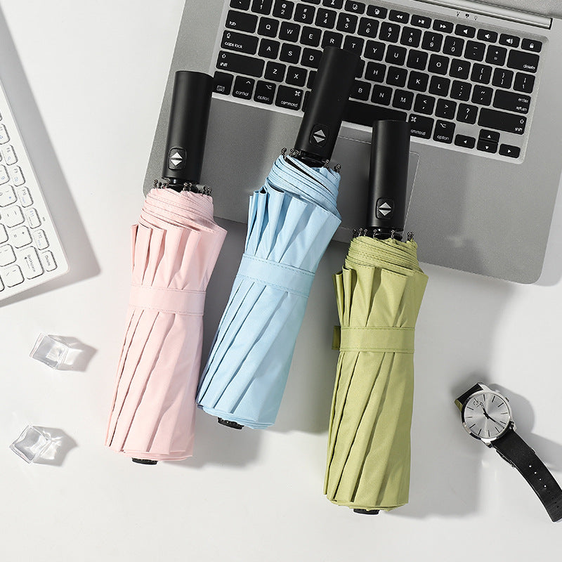 Women's Automatic Mini Folding Umbrella with UV Protection Bowlift