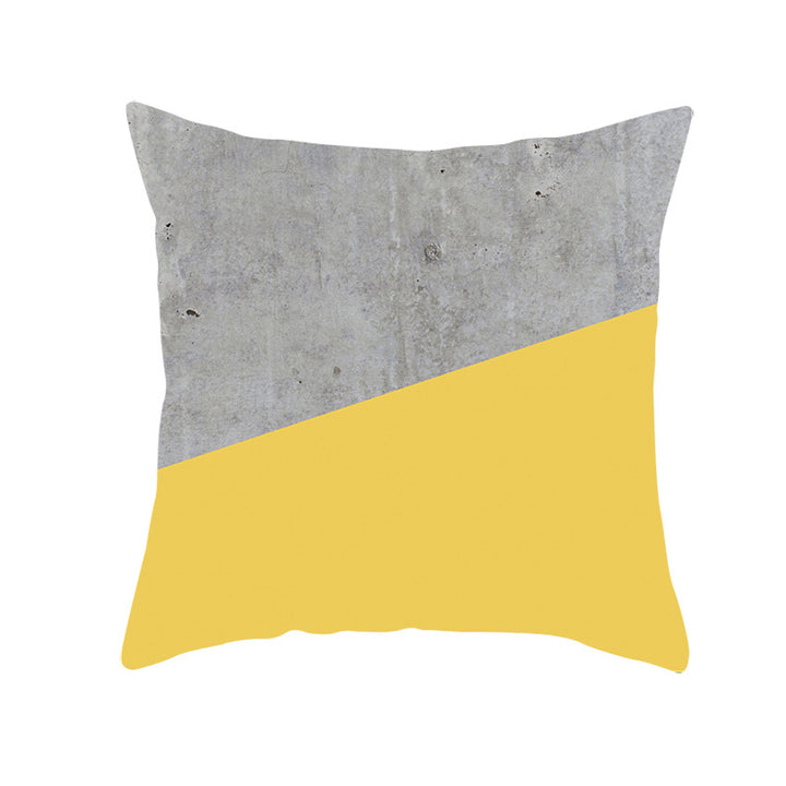 Geometric Interlocking Circle Square Pillow Cover Polyester Linen-Texture with Hidden Zipper