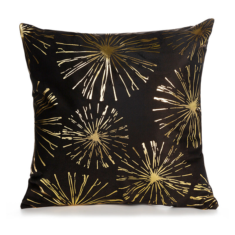 Luxurious Geometric Metallic Accent Throw Pillow Cover