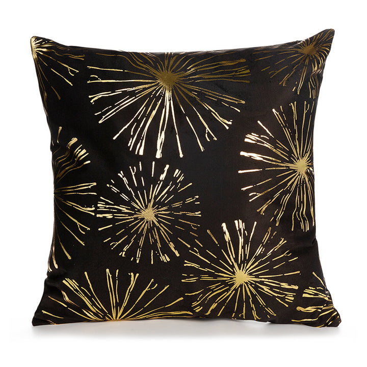 Luxurious Geometric Metallic Accent Throw Pillow Cover