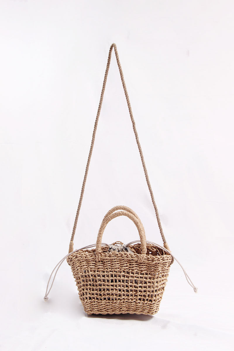 Handcrafted basket bag with detachable shoulder strap Bowlift