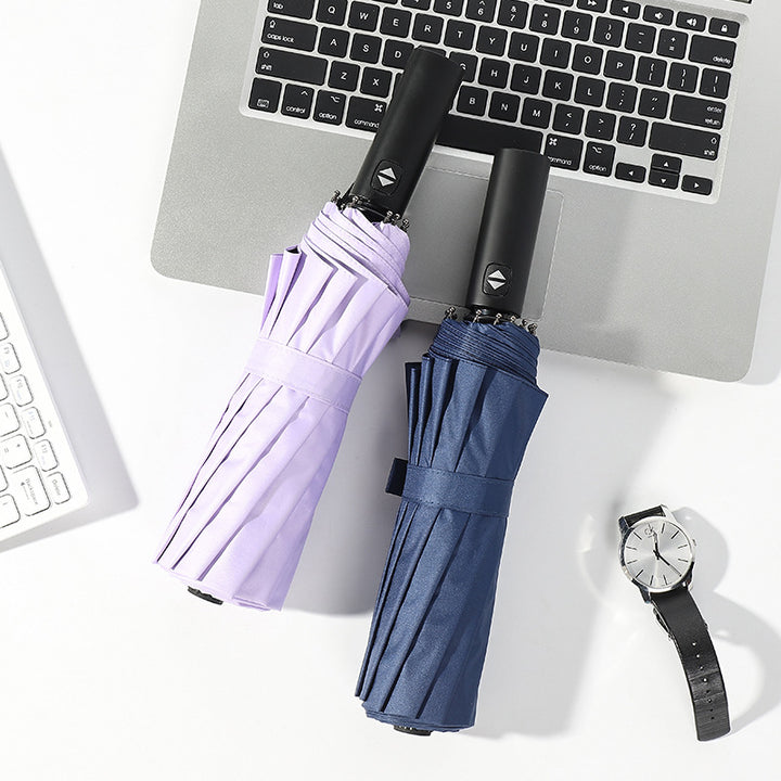 Women's Automatic Mini Folding Umbrella with UV Protection Bowlift