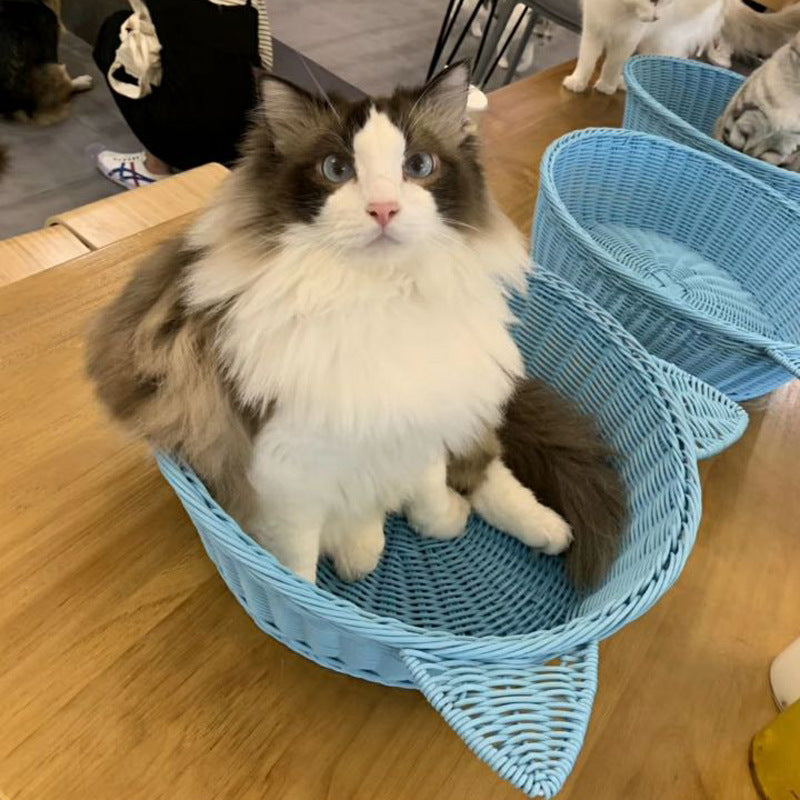 Cat Ear Woven Storage Basket Bowlift