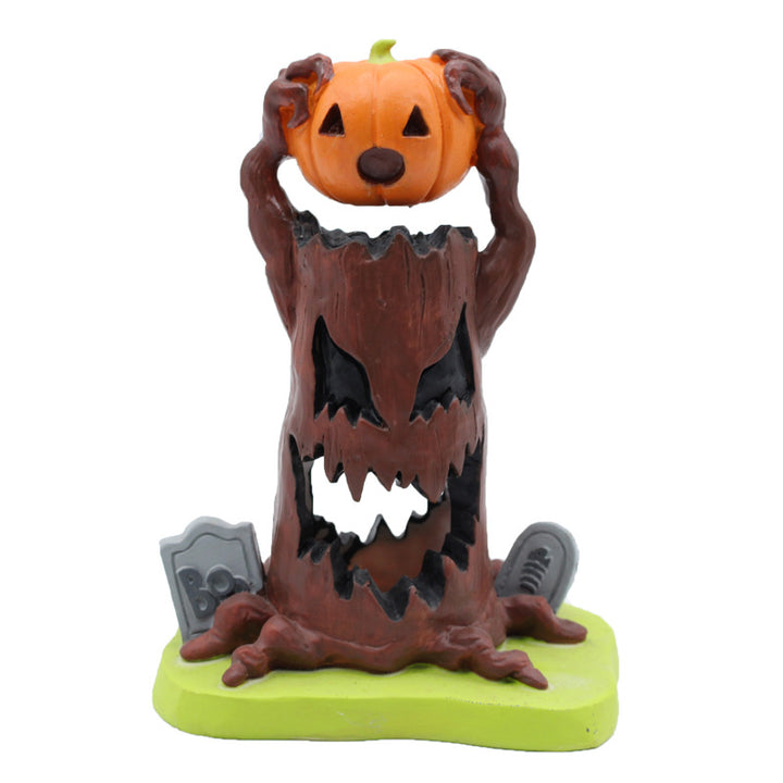 Halloween-Themed Decorative Pumpkin Tree Figurine