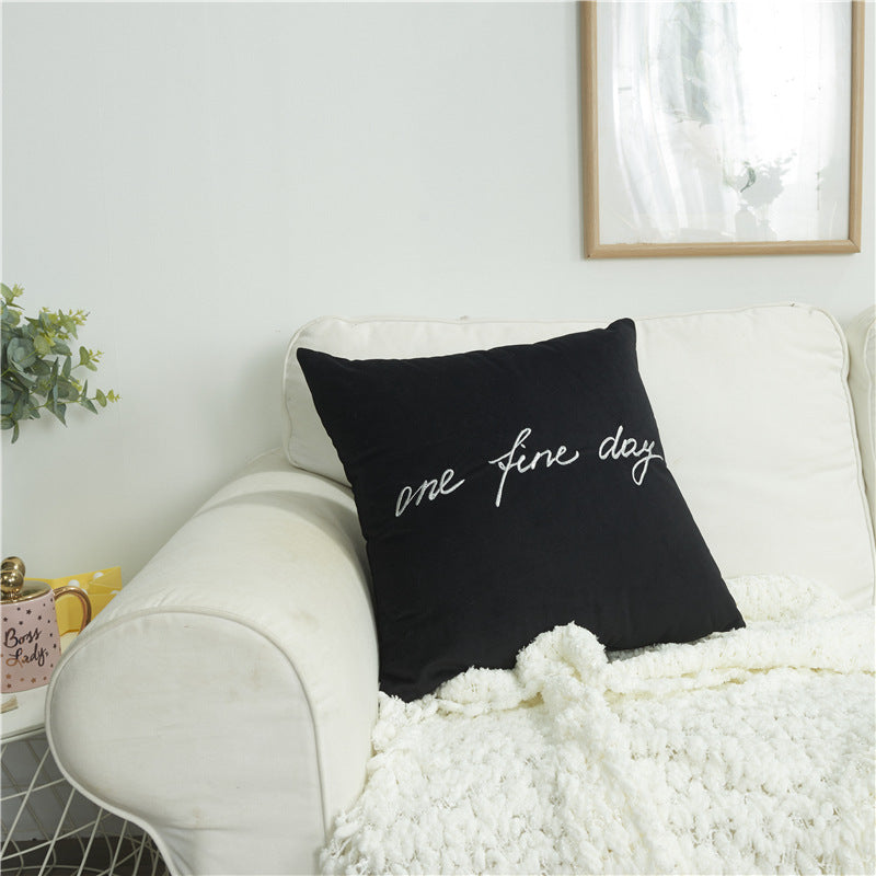 Decorative Throw Pillow with Elegant Embroidery
