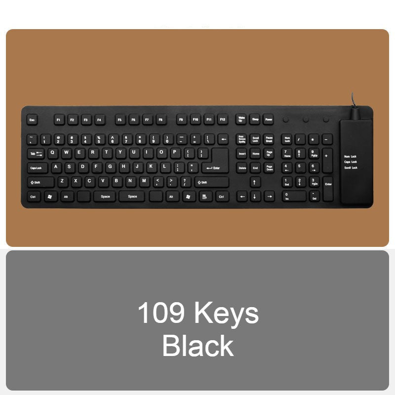 BowLift | Roll-up Silicone Flexible Keyboard, with USB Wired, Waterproof Coating & Silent Typing