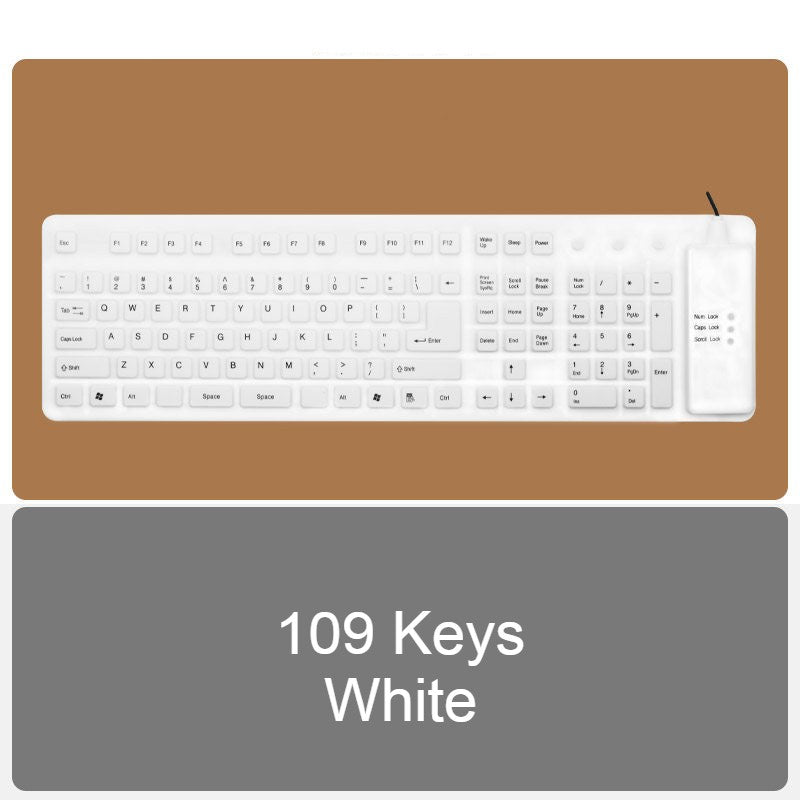 BowLift | Roll-up Silicone Flexible Keyboard, with USB Wired, Waterproof Coating & Silent Typing