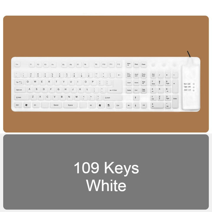 BowLift | Roll-up Silicone Flexible Keyboard, with USB Wired, Waterproof Coating & Silent Typing