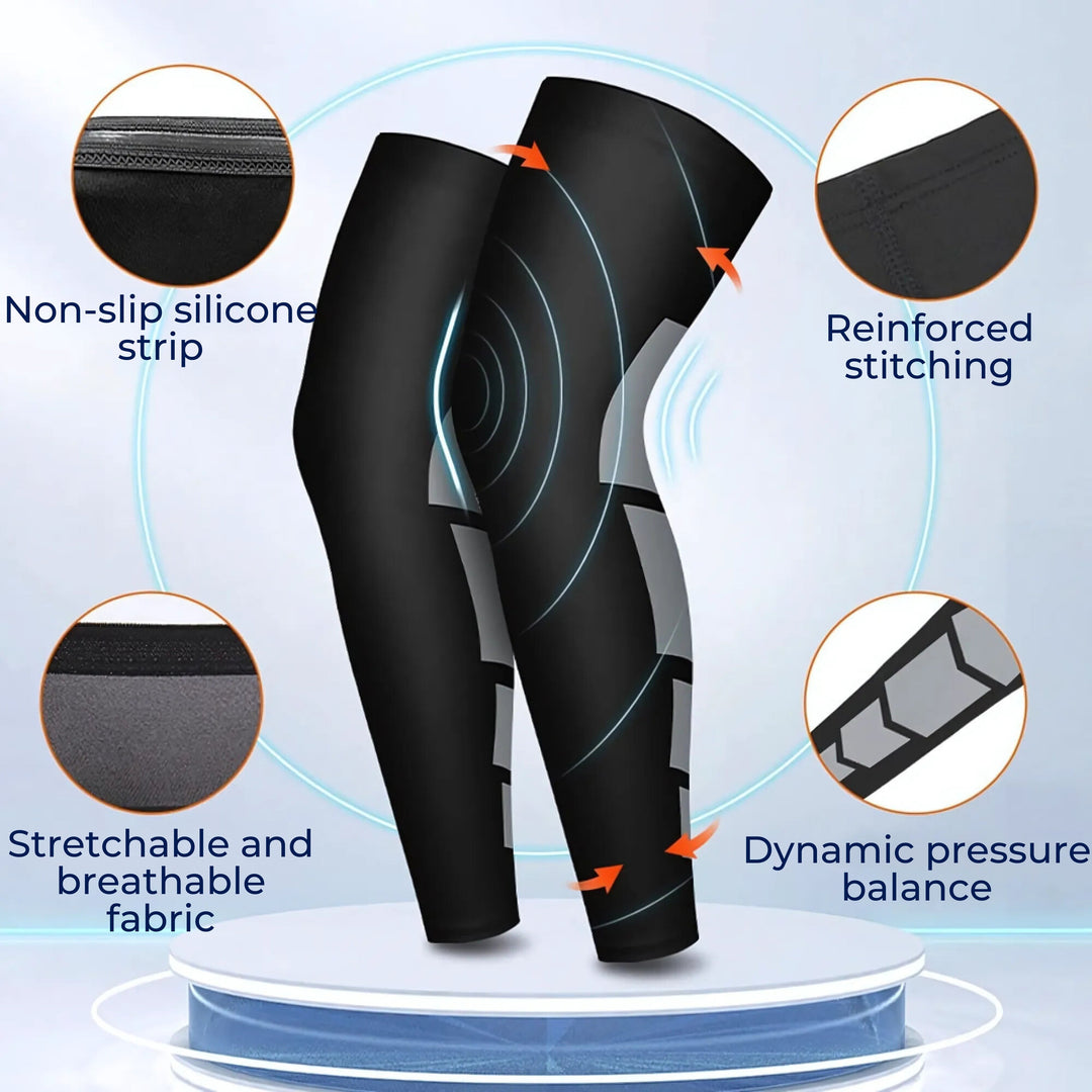LegVital Full-Leg Compression Sleeve for Optimized Blood Circulation, Muscle Support, and Fast Recovery for Athletes and Versatile Use Bowlift