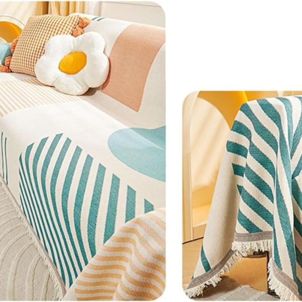 BowLift | Meringue Chenille Geometry Sofa Cover