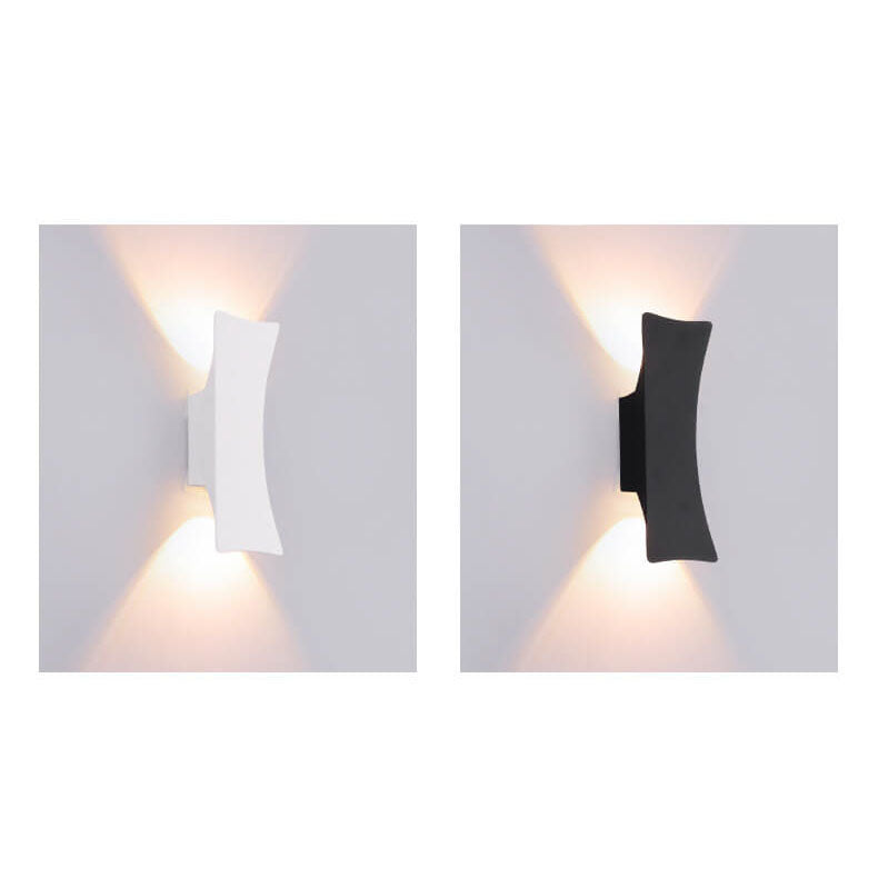 Modern Simple Rectangular Curved LED Outdoor Waterproof Wall Sconce Lamp | Bowlift