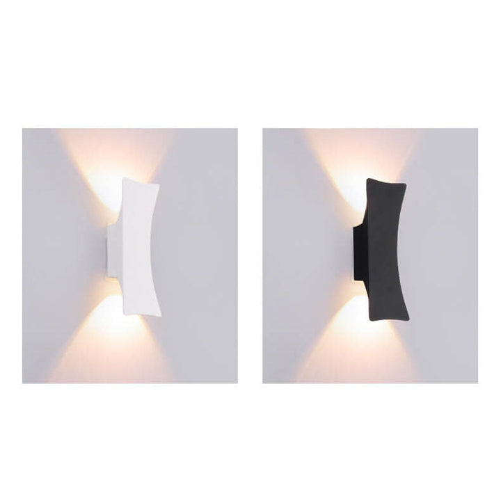 Modern Simple Rectangular Curved LED Outdoor Waterproof Wall Sconce Lamp | Bowlift