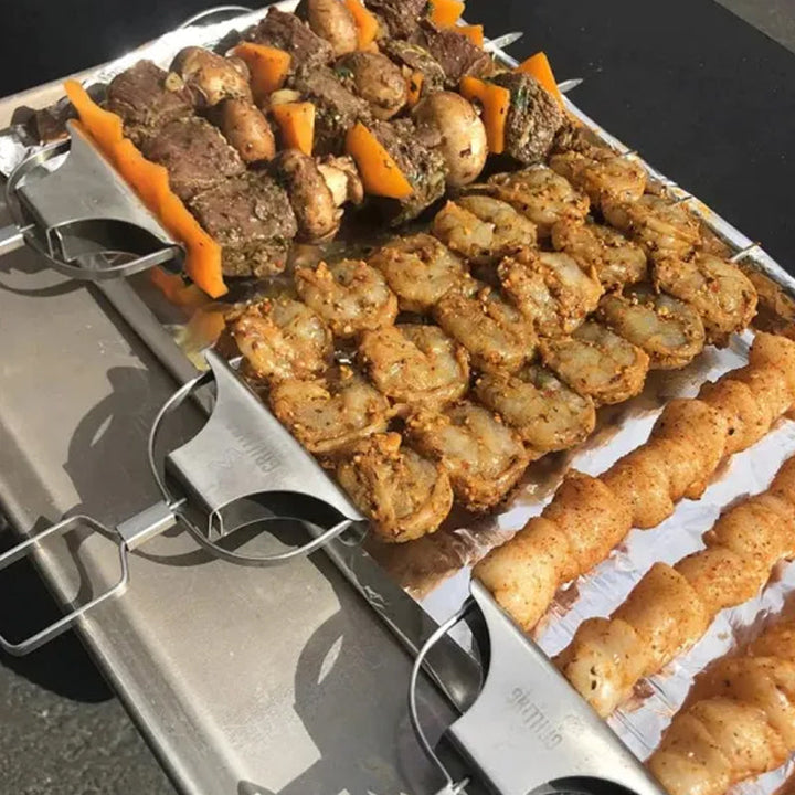 3 Way Grilling Skewers, Stainless Steel Skewers for BBQ | Bowlift