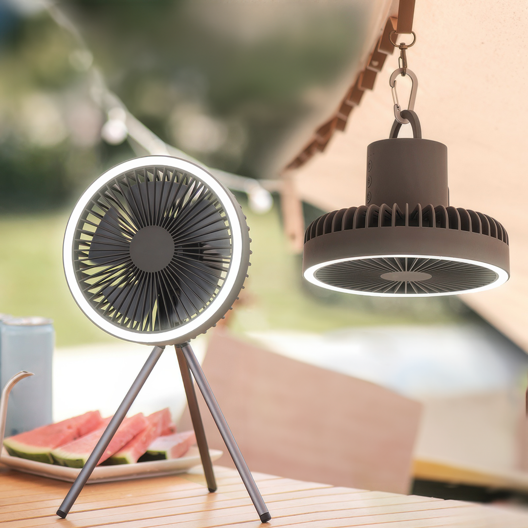 BowLift | Portable Rechargeable Fan with LED and Built in Power Bank