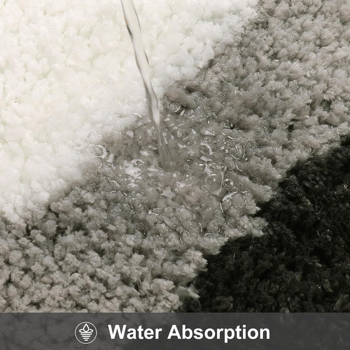 BowLift | Black Gradient Bath Mats, Carpet for Bathrooms, Cute Non-Slip Irregular Carpet for Shower Room