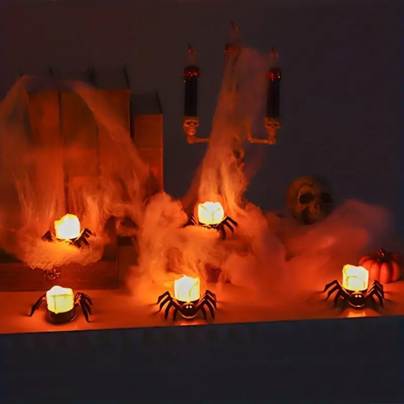 BowLift | ️Halloween Spider Tealights Spooky Electric Flickering Artificial Candles