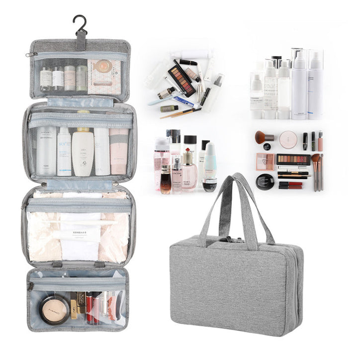 BowLift | Travelique Travel Cosmetic Organizer | Compact & Water-Repellent | With 4 Compartments & 360° Hook | For Women & Men