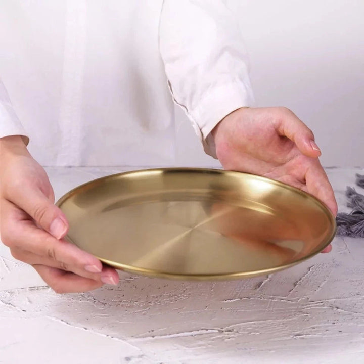 BowLift | Lustrous Golden Stainless Steel Serving Plates