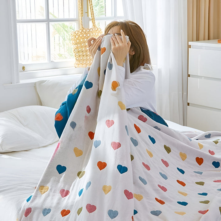 BowLift | Whimsical Hearts Reversible Cotton Blanket