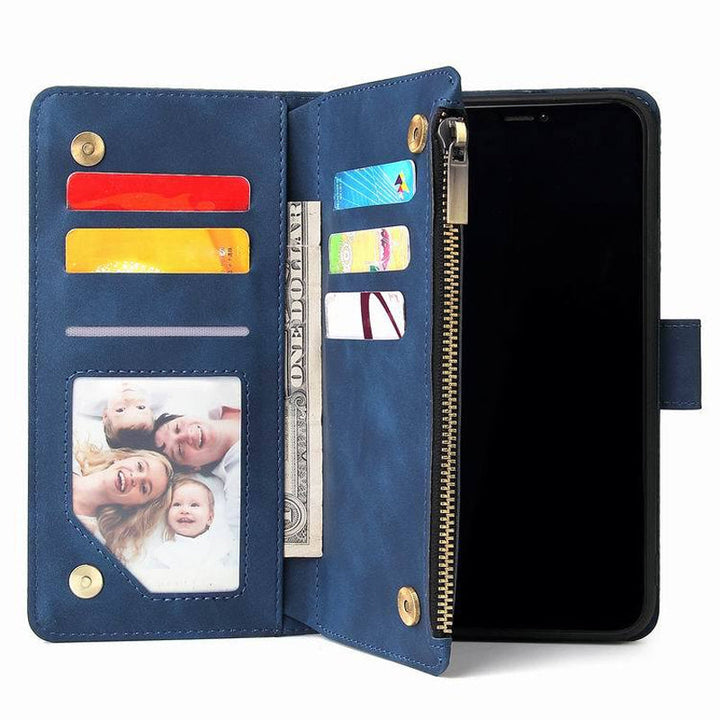 BowLift | Multi-card Zipper Pocket Leather Case for iPhone