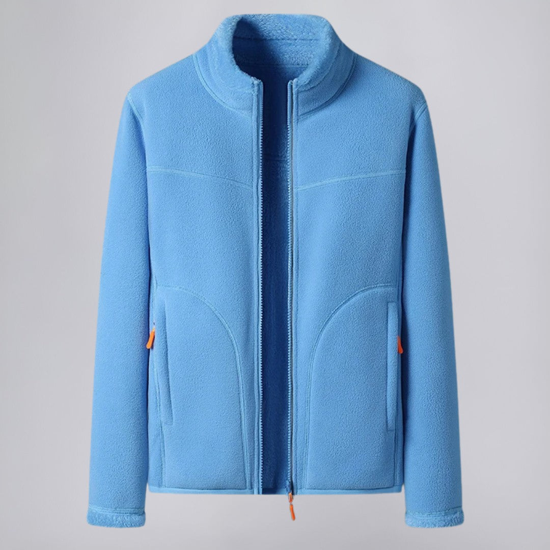 Fleece Zip Jacket with Stand Collar and Soft Interior
