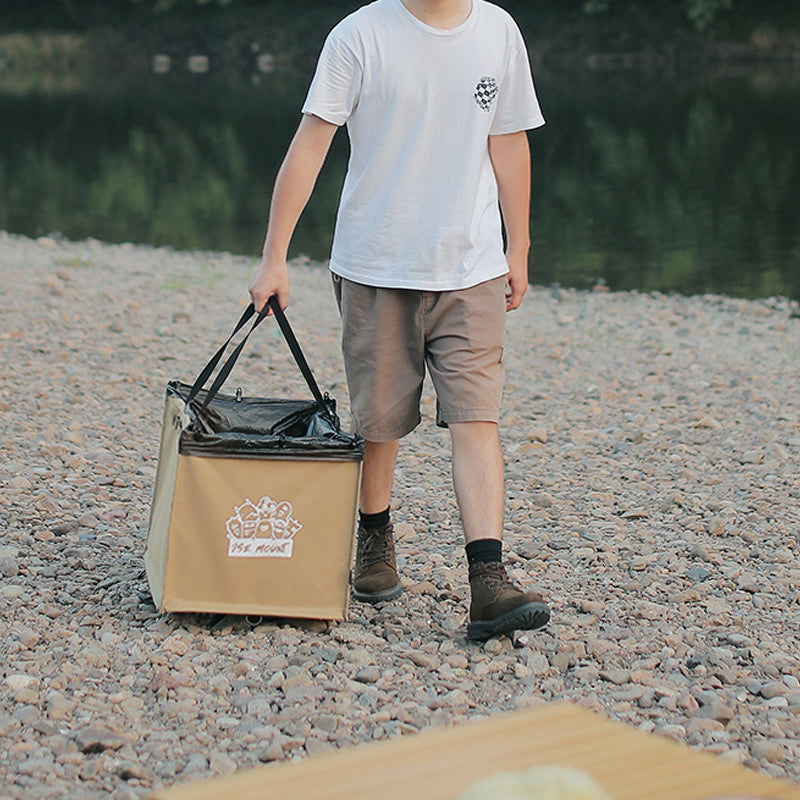 Foldable multifunctional trash can for outdoor use | Bowlift
