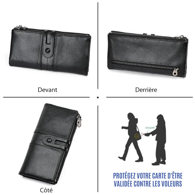 Long wallet made of genuine leather | Bowlift