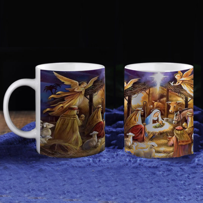 BowLift | Vintage Christmas Nativity Scene Mug