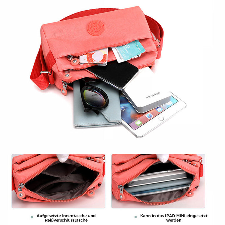 Women's Casual Multi-layer Fashionable Simple Shoulder Bag Made of Nylon | Bowlift