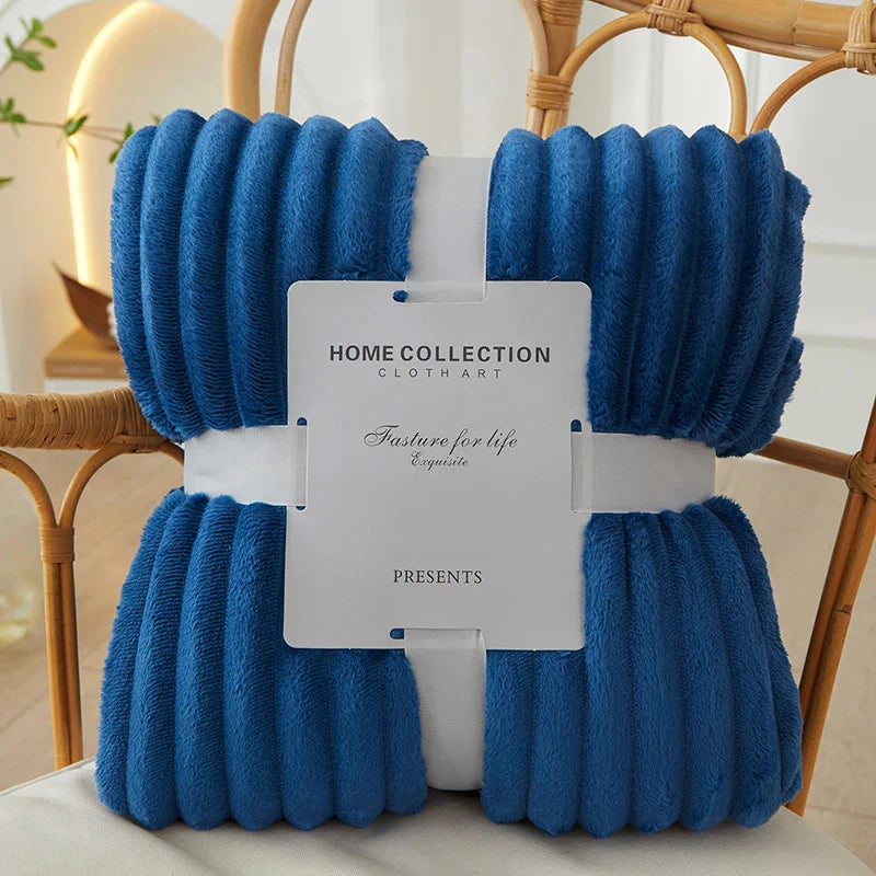 BowLift | Wide Striped Flannel Fleece Blanket - CozyStripe