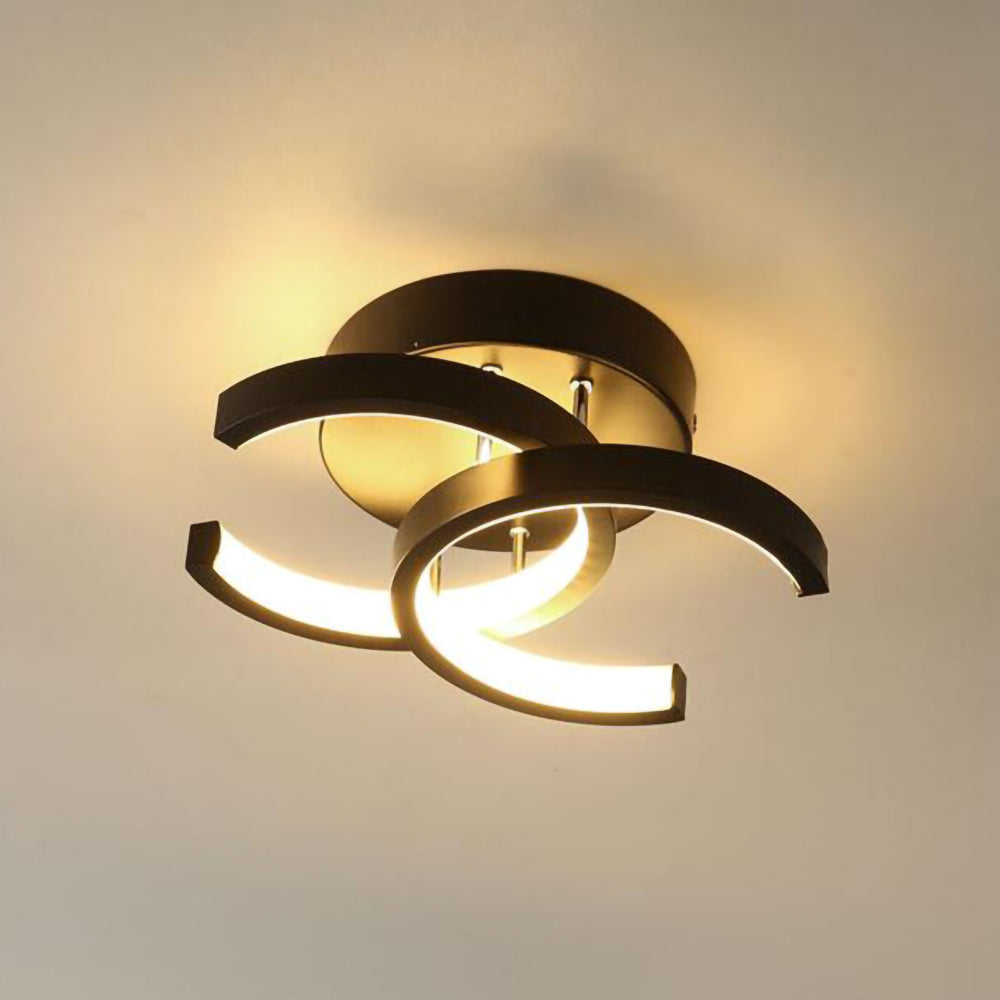 BowLift | Ceiling Light with LED Black Metal Frame