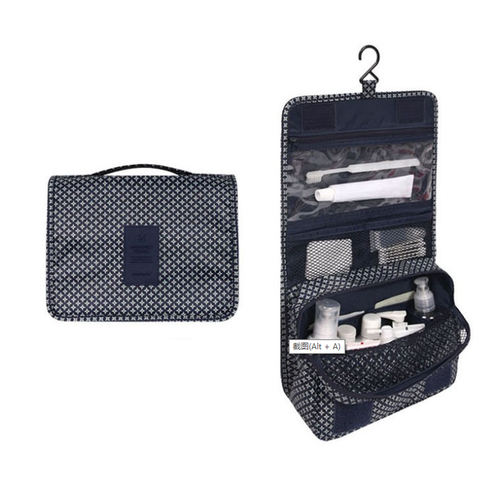 TravelEase – Water-repellent cosmetic bag with hook and compartments | Travel toiletry bag | Bowlift