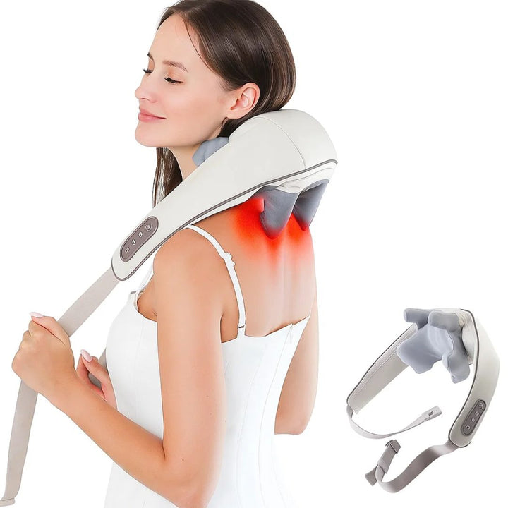 RelaxaPro | Shiatsu Neck Massager – Heated Relief – Cordless Design – Ideal for Office & Home Use Bowlift