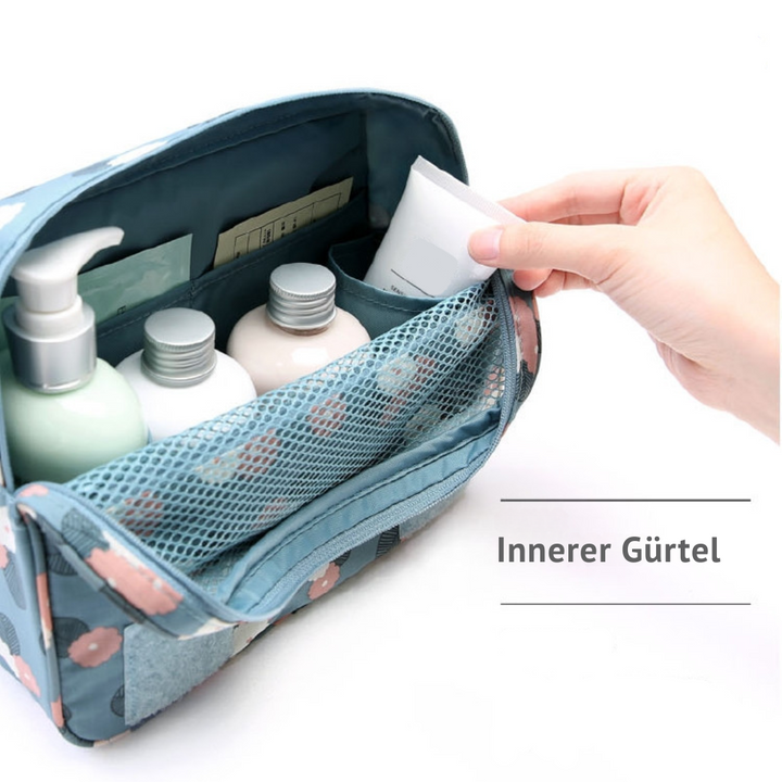 BowLift | TravelEase – Water-repellent Cosmetic Bag with Hook and Compartments | Travel Toiletry Bag