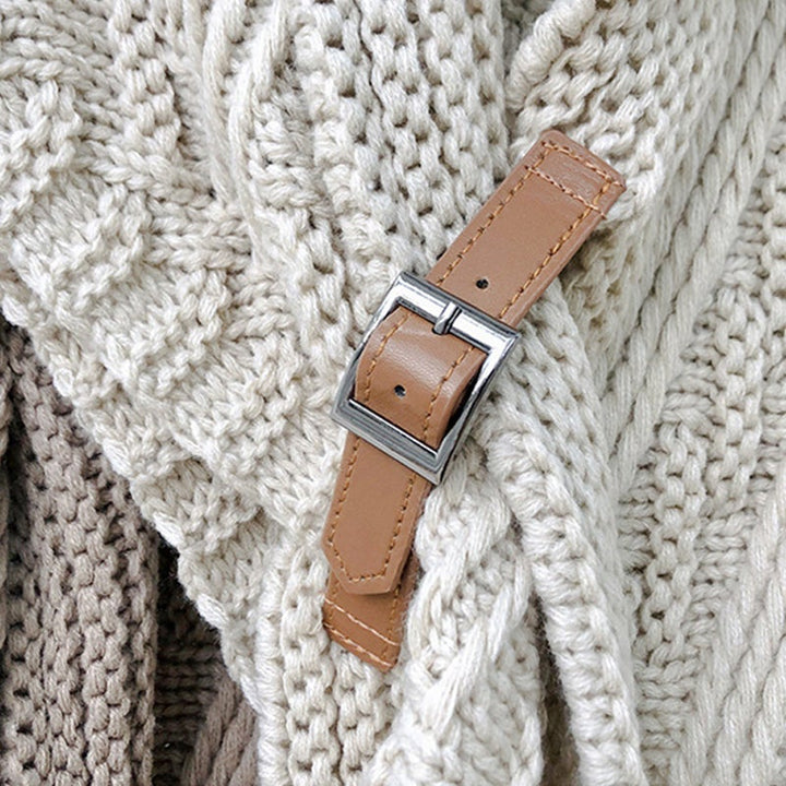 BowLift | Triangular Knit Scarf with Leather Loop