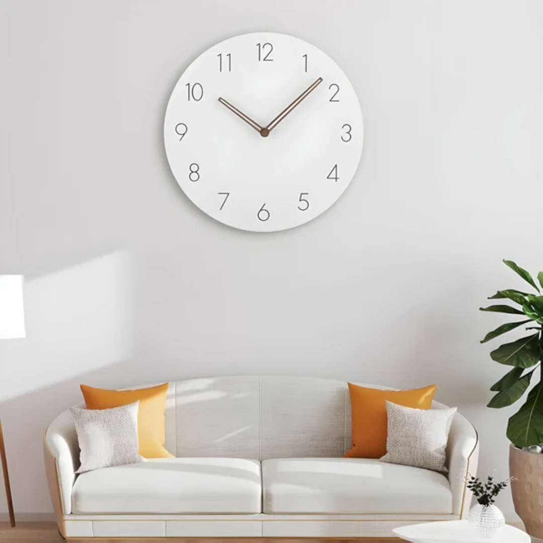 BowLift | Wooden wall clock with minimalist style and elegance