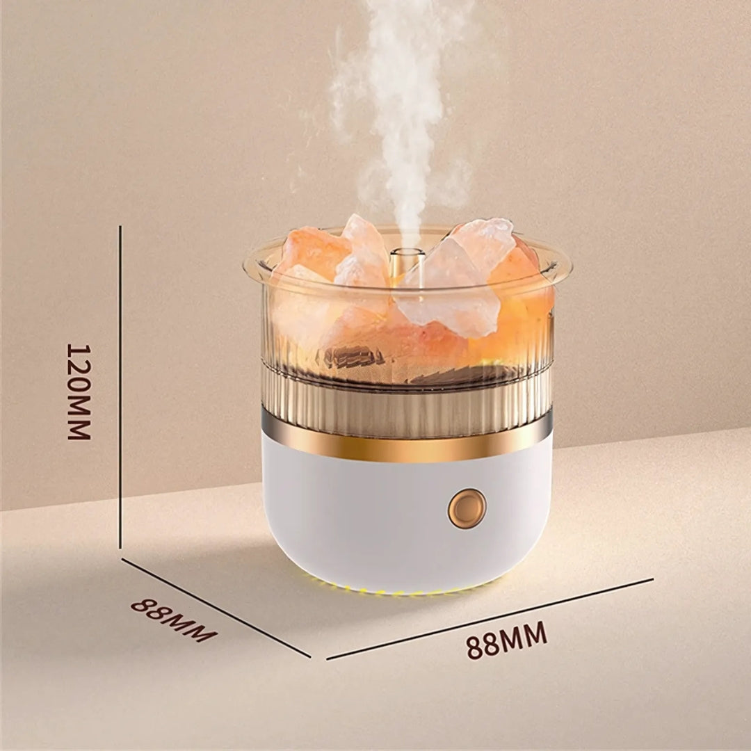 SereniGlow Crystal Salt Humidifier | USB Aroma Diffuser – Night Light & Air Purifier – For Relaxation, Stress Relief & Improved Air Quality Bowlift
