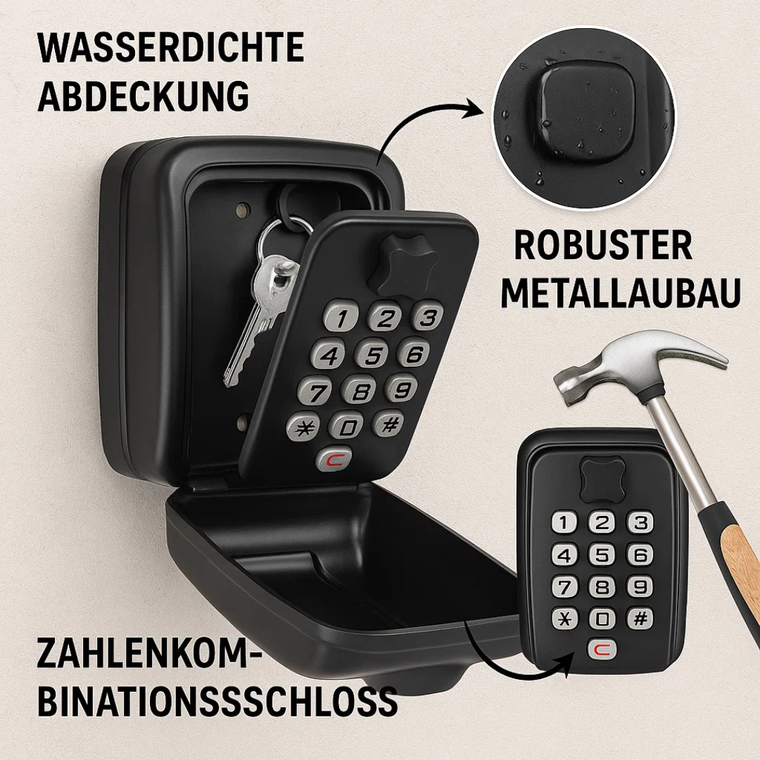 KeyGuard Outdoor Safe – Weatherproof Wall-Mounted Key Box | Bowlift