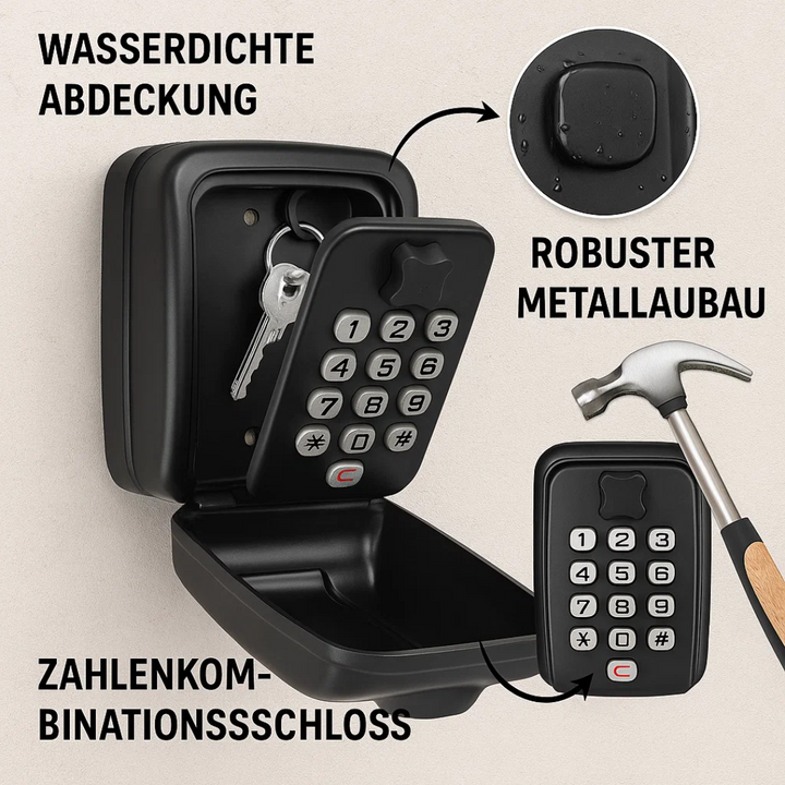 KeyGuard Outdoor Safe – Weatherproof Wall-Mounted Key Box | Bowlift